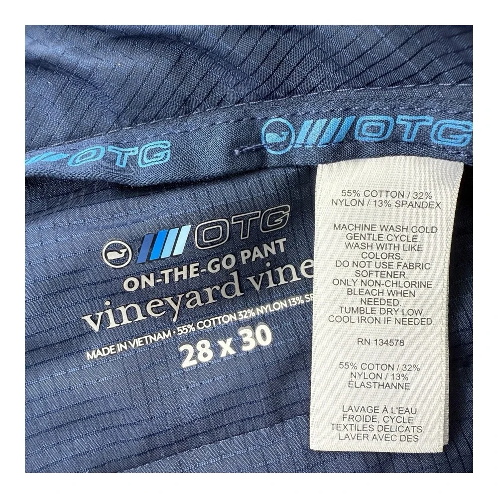 Vineyard Vines Blue On-The-Go‎ OTG Stretch Chino Pants Men's Size 28x30